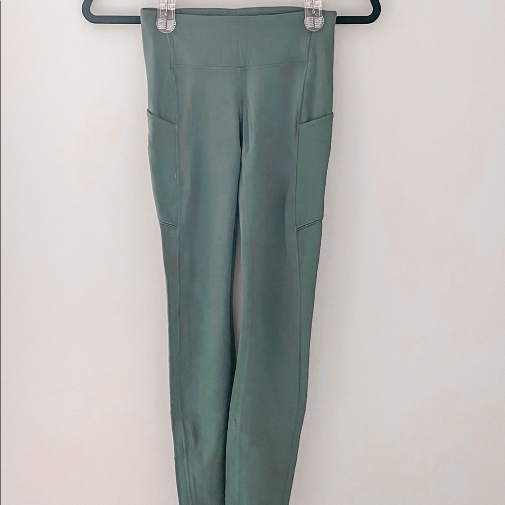 lululemon fast and free tight leggings green/grey